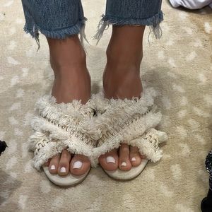 Summer statement ivory sandals with woven detail